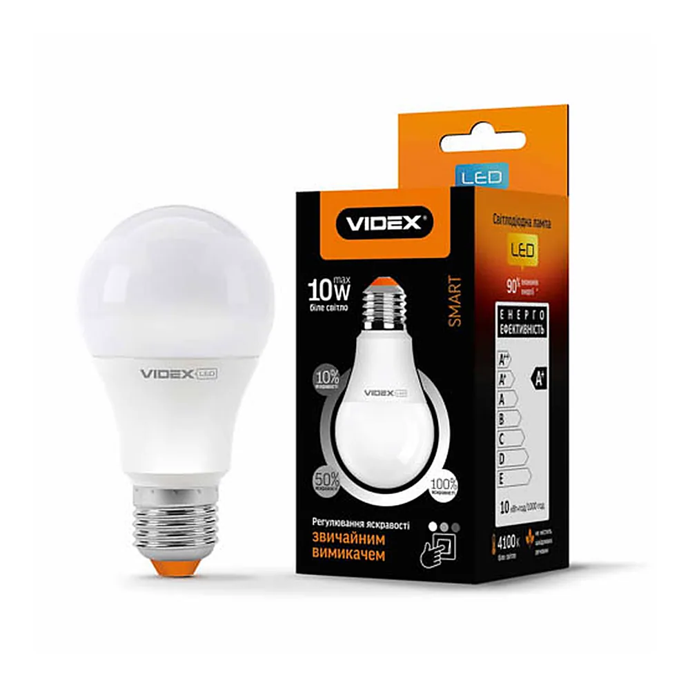 LED лампа з регулюванням яскравості VIDEX  A60eD3 10W E27 4100K 220V