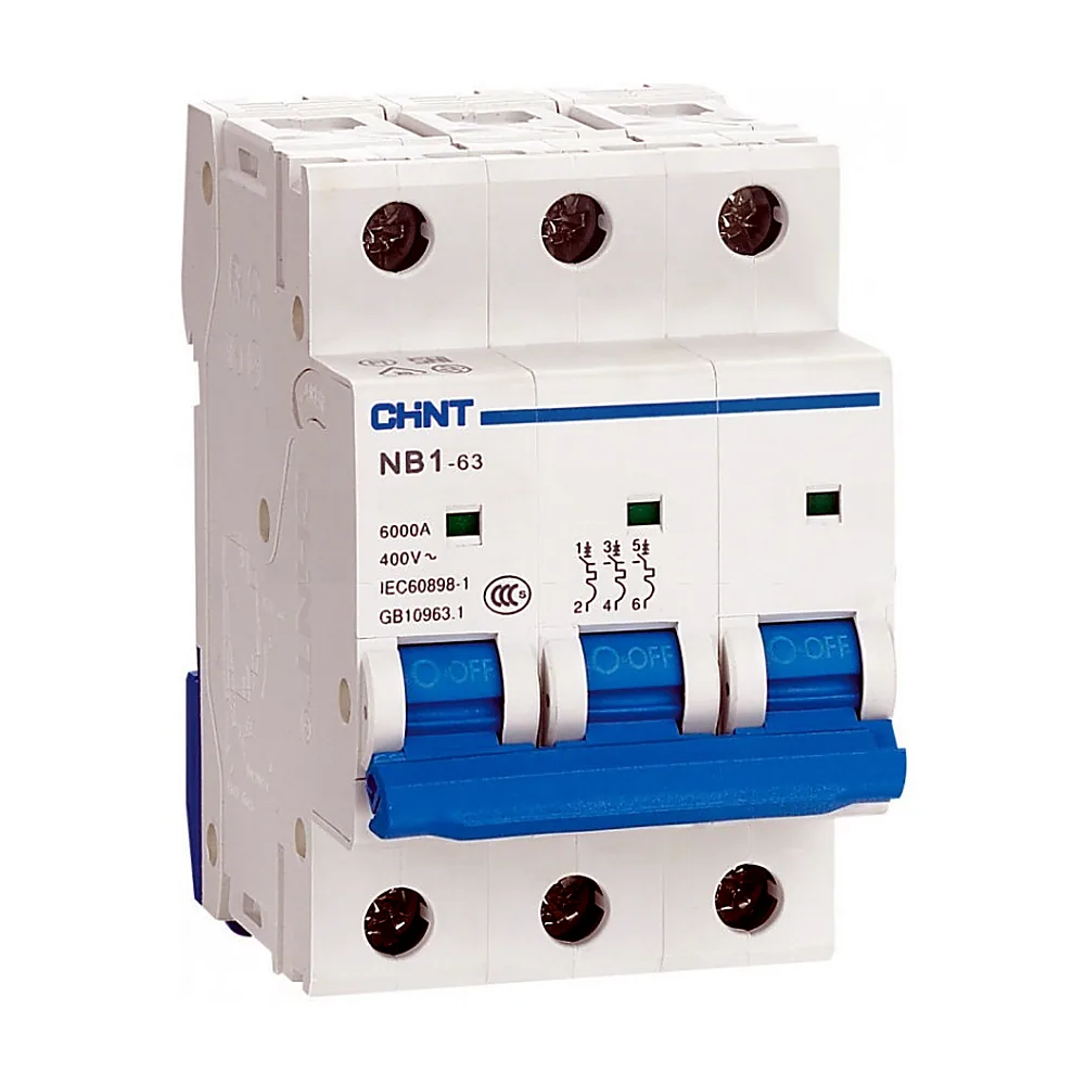 Авт. вимикач NB1-63 3P B4 6kA DB, Chint