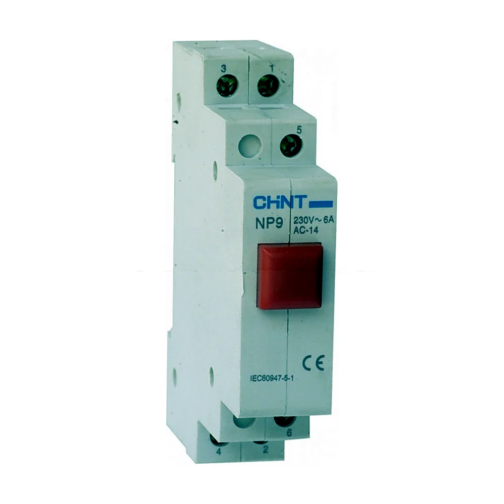 Кнопка без індикації NP9-01/2 Червоний 1NO+0NC, Chint