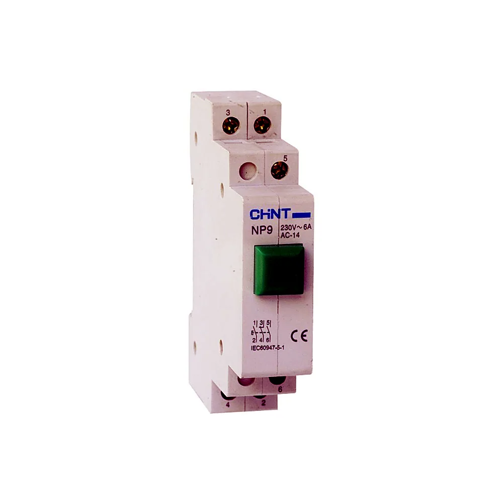 Кнопка без індикації NP9-12/2 Червоний 1NO+2NC, Chint