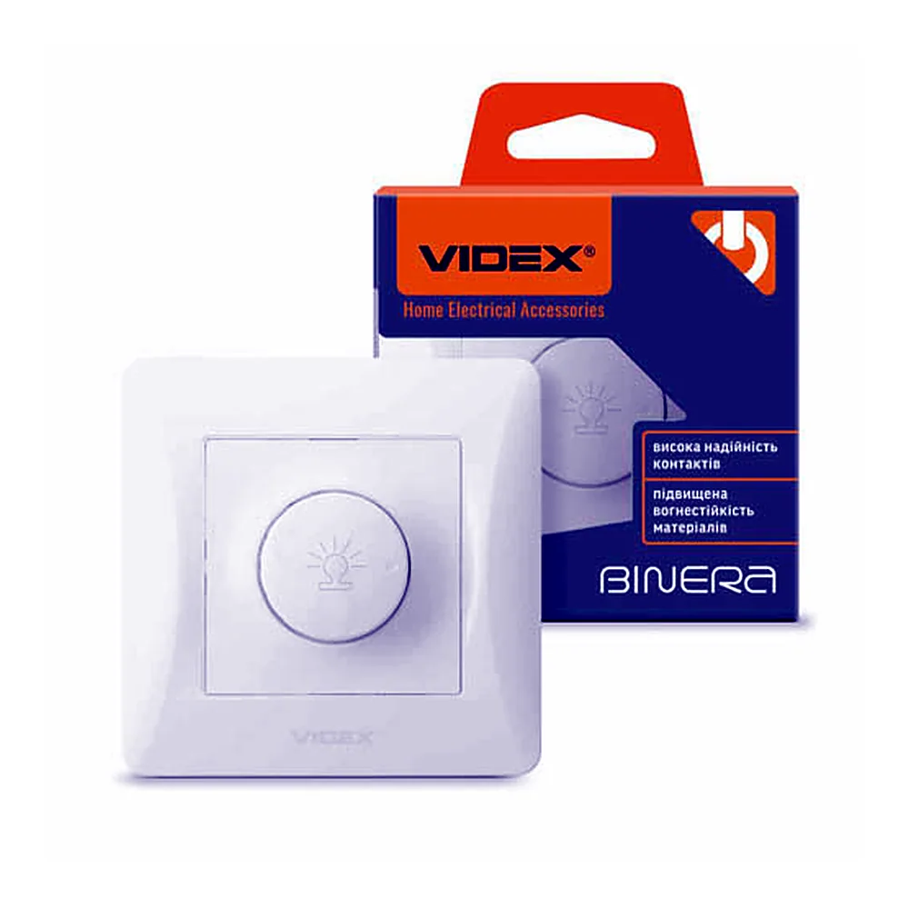 VIDEX BINERA Світлорегулятор 600Вт білий (VF-BNDM600-W) (16/96)