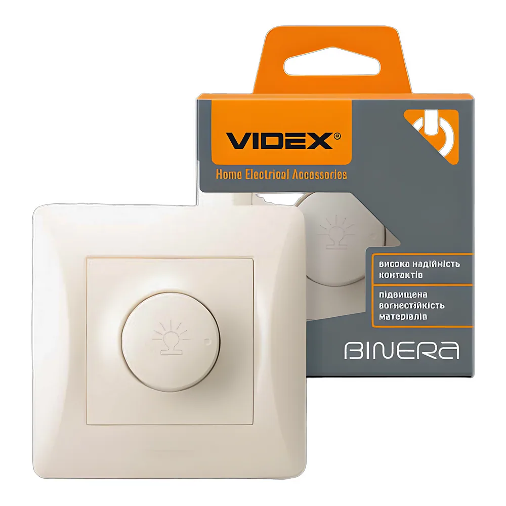 Димер BINERA 600 Вт 16/96 кремовий Videx VF-BNDM600-CR