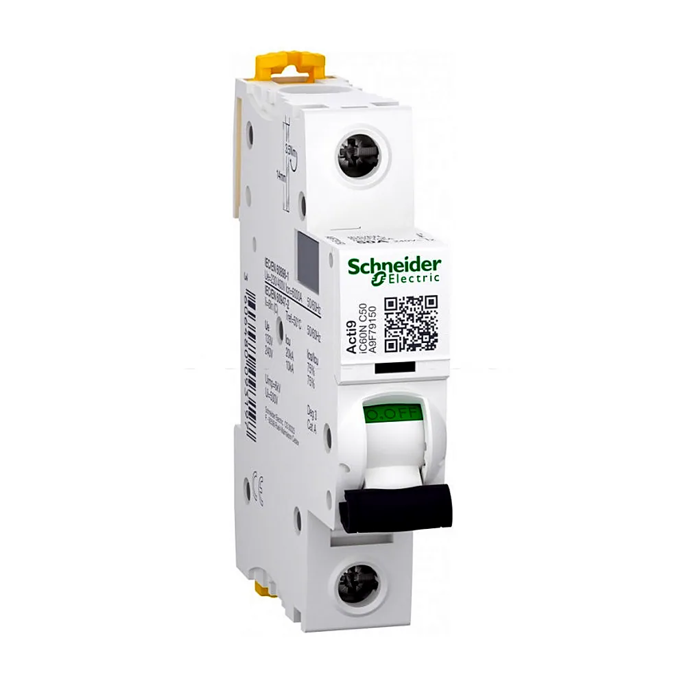 Автоматичний вимикач iC60N, 1P 50A хар-ка C, 6кА, A9F79150, Schneider Electric