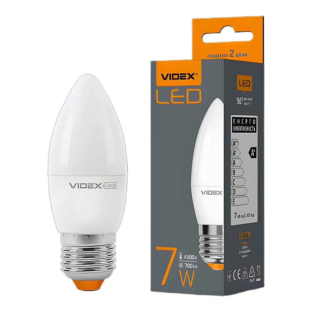 Світлодіодна лампа C37e 7 Вт E27 4100 K 220 В Videx VL-C37e-07274