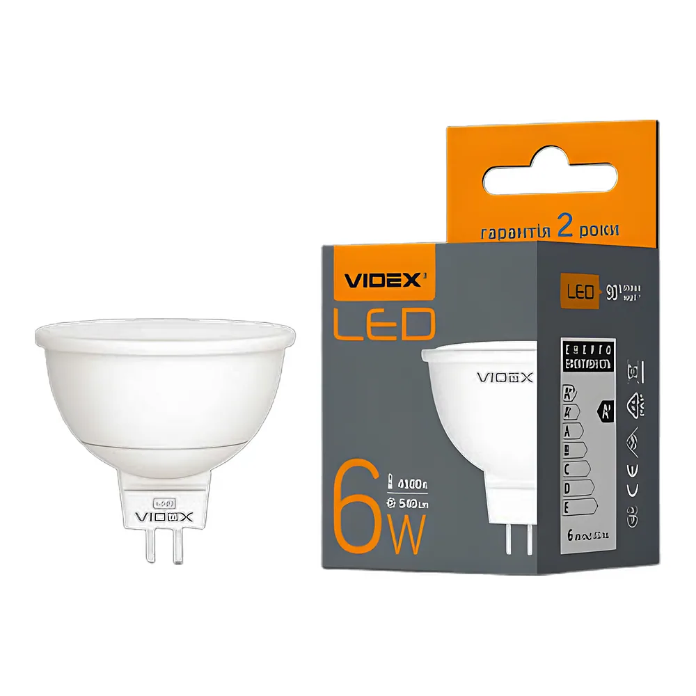 Світлодіодна лампа MR16e 6 Вт GU5.3 4100 K 220 В Videx VL-MR16e-06534