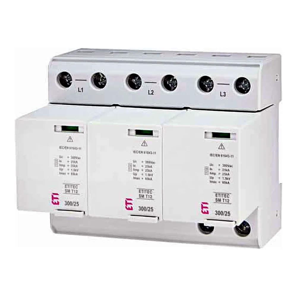 Обмежувач перенапруги ETITEC SM T12 300/25 (3+0, 6p, TNC), ETI