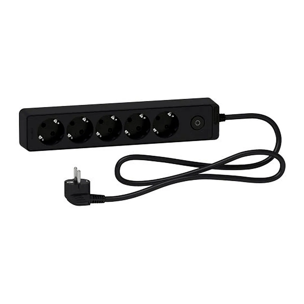 Подовжувач Schneider Electric 5P з/з 1,5 м чорний ST9451B