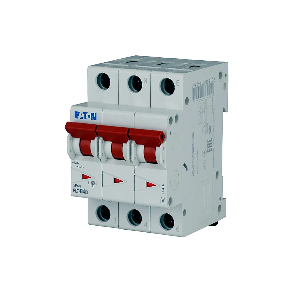 Автоматичний вимикач Eaton PL7-B4/3 3p B 4А, Eaton (Moeller)