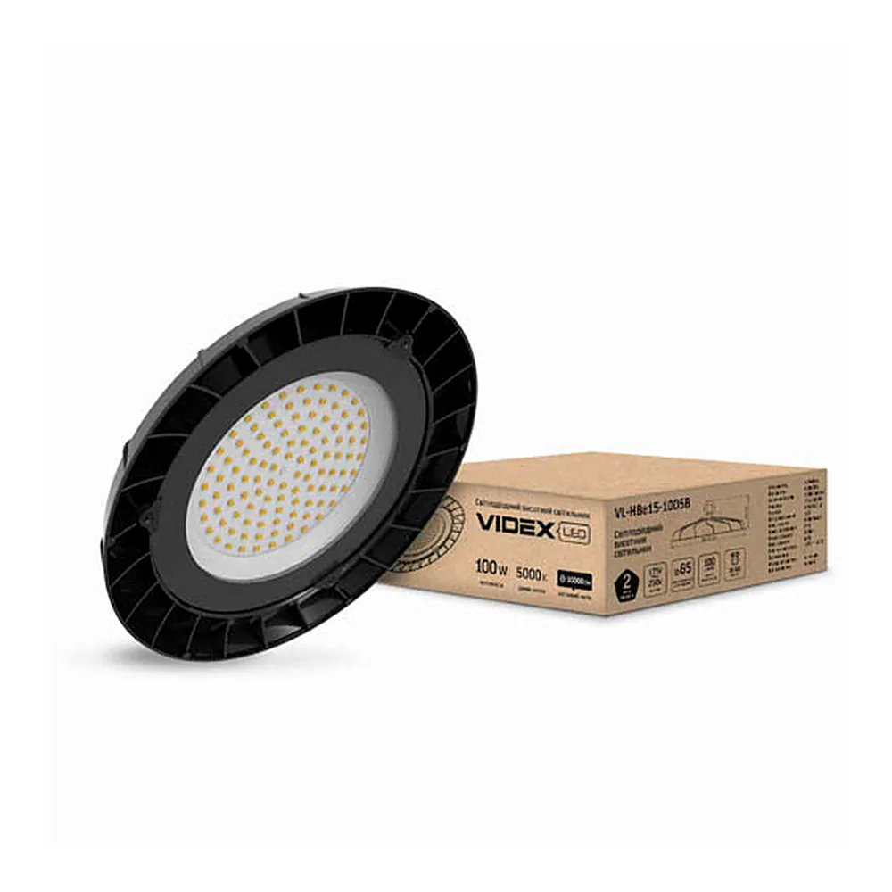 LED светильник высотный ХайБей VIDEX 100W 5000K 220V черный (VL-HBe15-1005B)