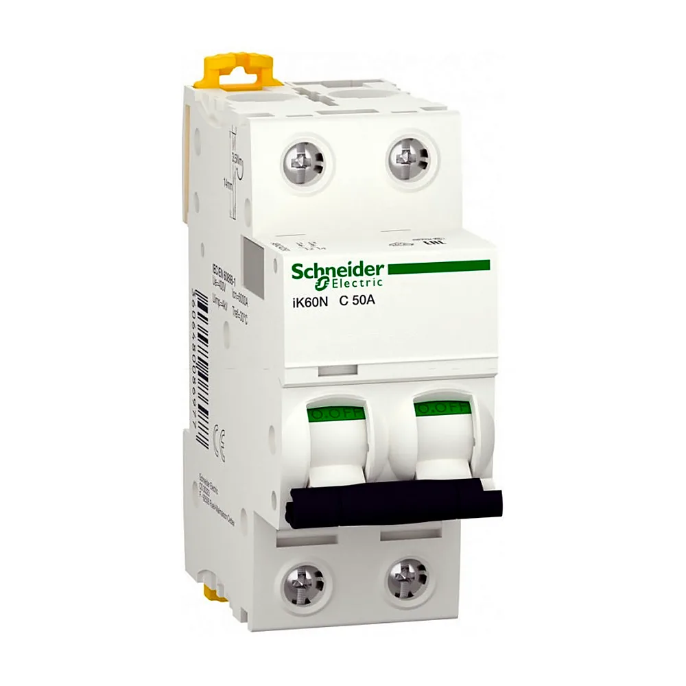 Автоматичний вимикач iK60, 2P 50A хар-ка C, 6кА, A9K24250, Schneider Electric