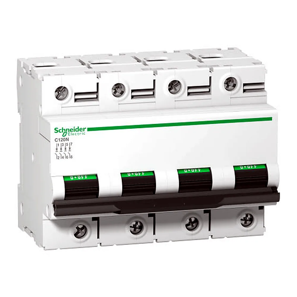 Автоматичний вимикач C120N, 4P 100A хар-ка C, 10кА, A9N18374, Schneider Electric