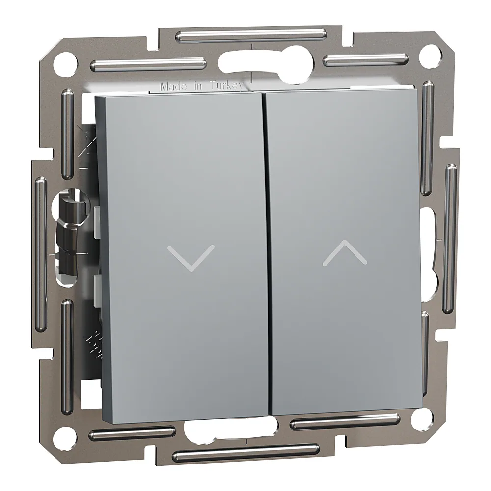 Вимикач для жалюзі Asfora самозатискний сталь Schneider Electric EPH1300162