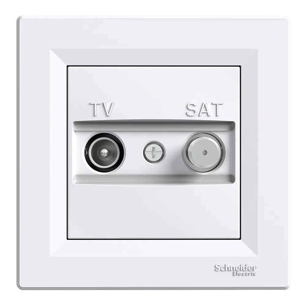 Розетка Asfora кінцева біла TV-SAT Schneider Electric EPH3400421