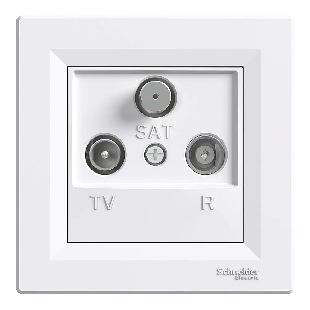 Розетка Asfora прохідна біла TV-R-SAT Schneider Electric EPH3500221