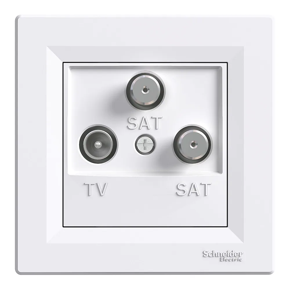Розетка Asfora кінцева біла TV-SAT-SAT Schneider Electric EPH3600121