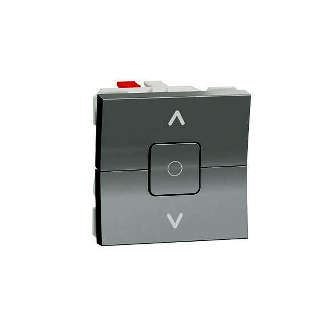 Вимикач для жалюзі 2-кл. сх.4 6А, 2 мод алюміній, Unica New, NU320830, Schneider Electric