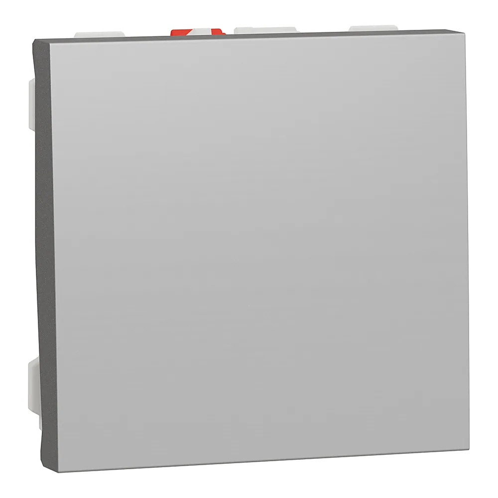 Вимикач 1-клавішний кнопкою схема 1 10 А 2 модулі алюміній Unica New Schneider Electric NU320630