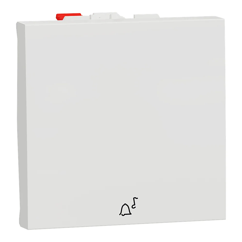 Вимикач 1-клавішний кнопкою дзвінок 10 А 2 модулі білий Unica New Schneider Electric NU320618C