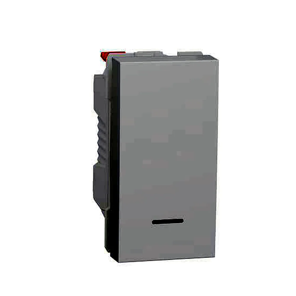 Вимикач 1-кл. кнопк. з підсв.сх.1а 10А, 1 мод білий, Unica New, NU310618N, Schneider Electric