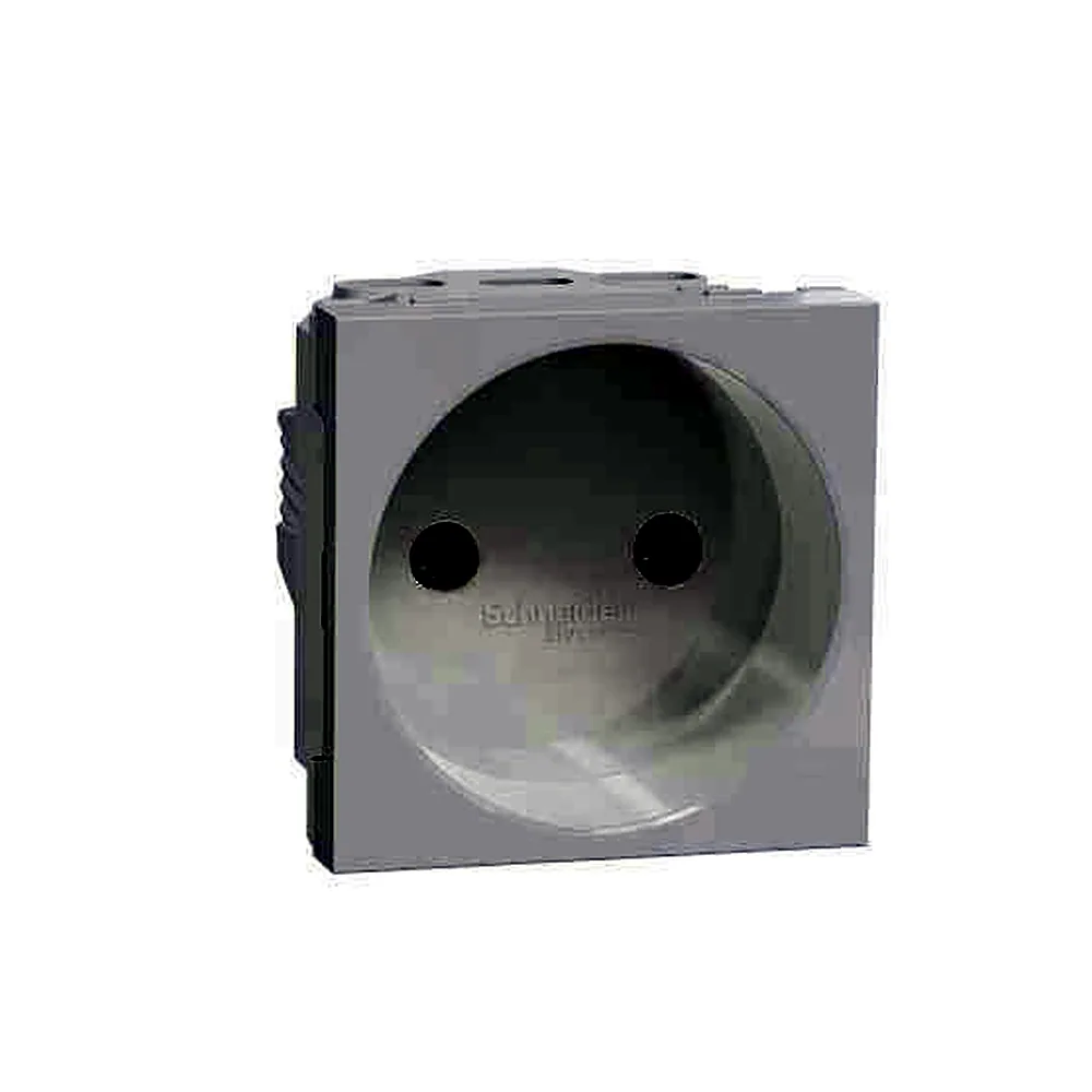 Розетка без з/к з шторк. 16А гвинт заж, 2 мод. білий, Unica New, NU303318, Schneider Electric