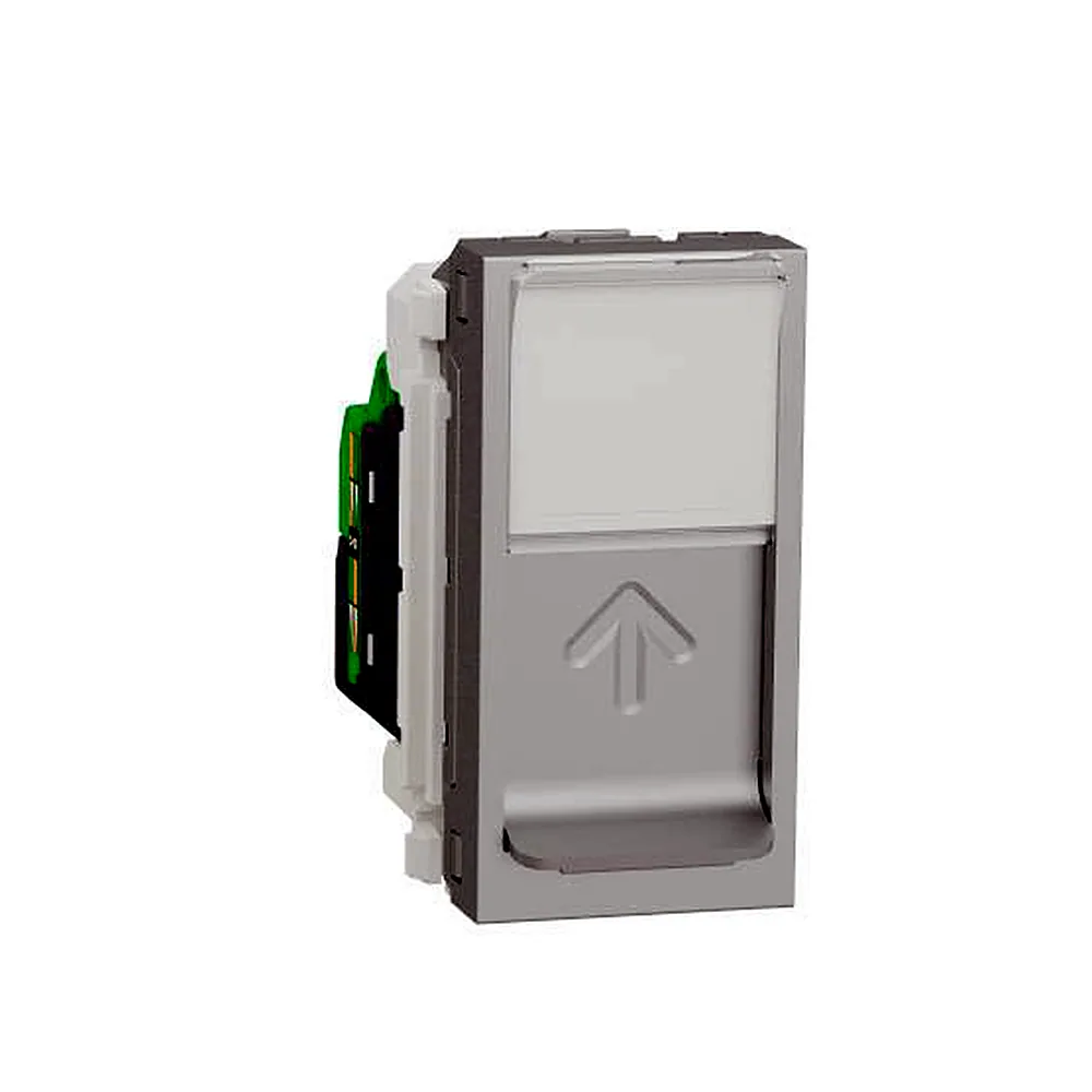 Розетка комп'ютерна RJ45, один. кат.5 UTP, 1 мод алюміній, Unica New, NU341030, Schneider Electric