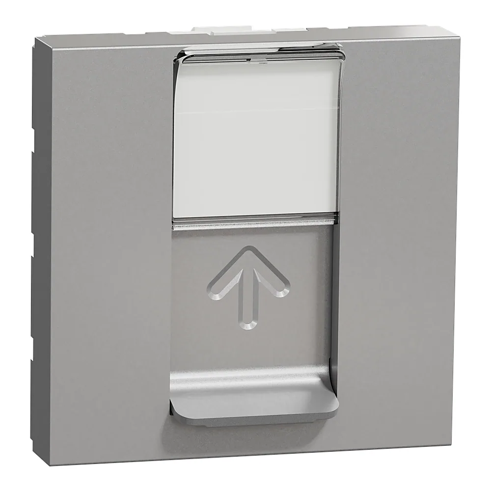 Комп'ютерна розетка RJ45 одинарна категорія 6 UTP 2 модулі алюміній Unica New Schneider Electric NU341530
