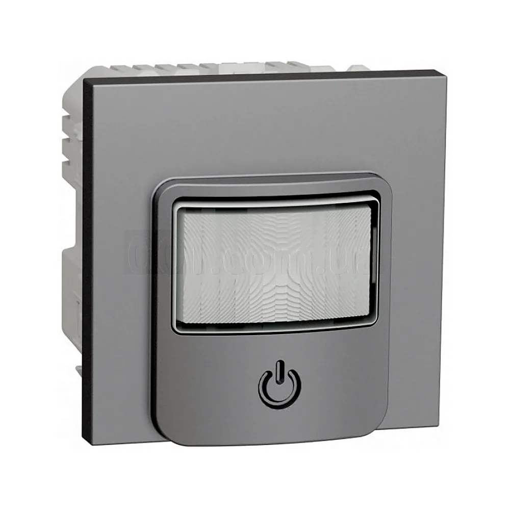 Датчик руху з вимикачем 10 A алюміній, Unica New, NU352530, Schneider Electric
