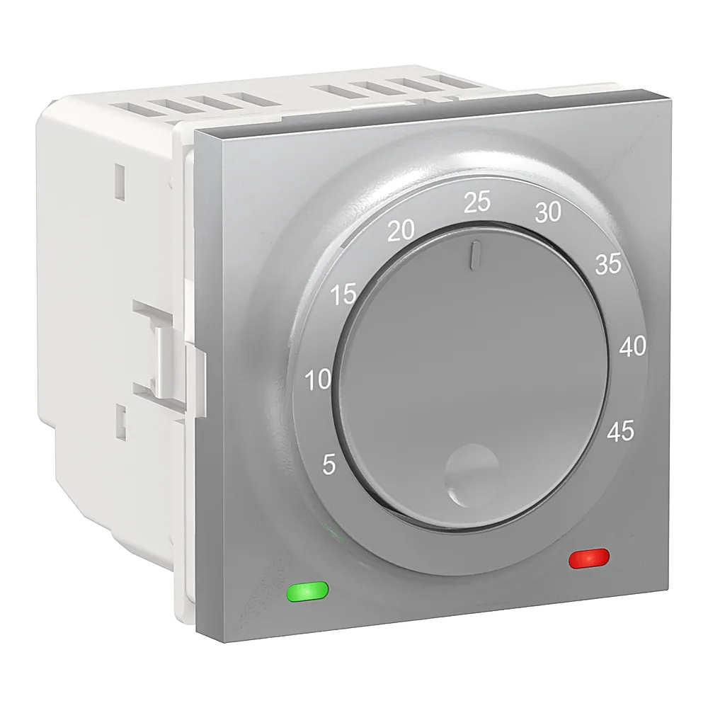 Термостат теплої підлоги 10 А алюміній Unica New Schneider Electric NU350330