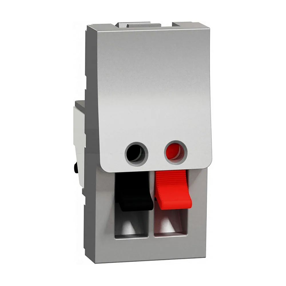 Аудіорозетка 1 мод алюміній, Unica New, NU348730, Schneider Electric