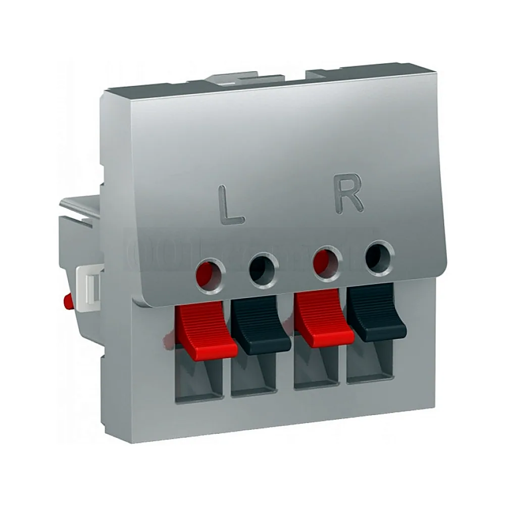 Аудіорозетка 2 мод алюміній, Unica New, NU348630, Schneider Electric