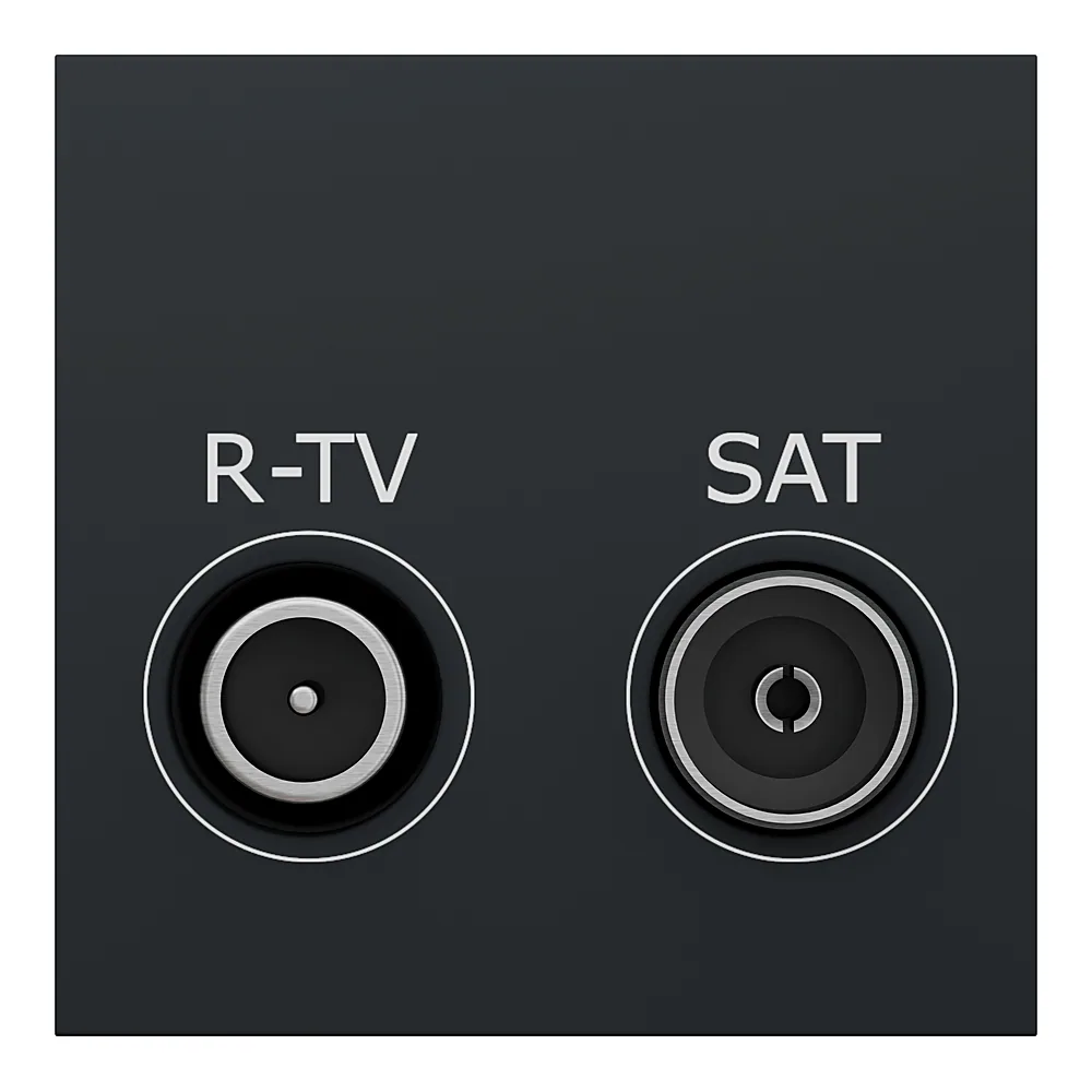Розетка R-TV SAT одинарна 2 модулі антрацит Unica New Schneider Electric NU345454