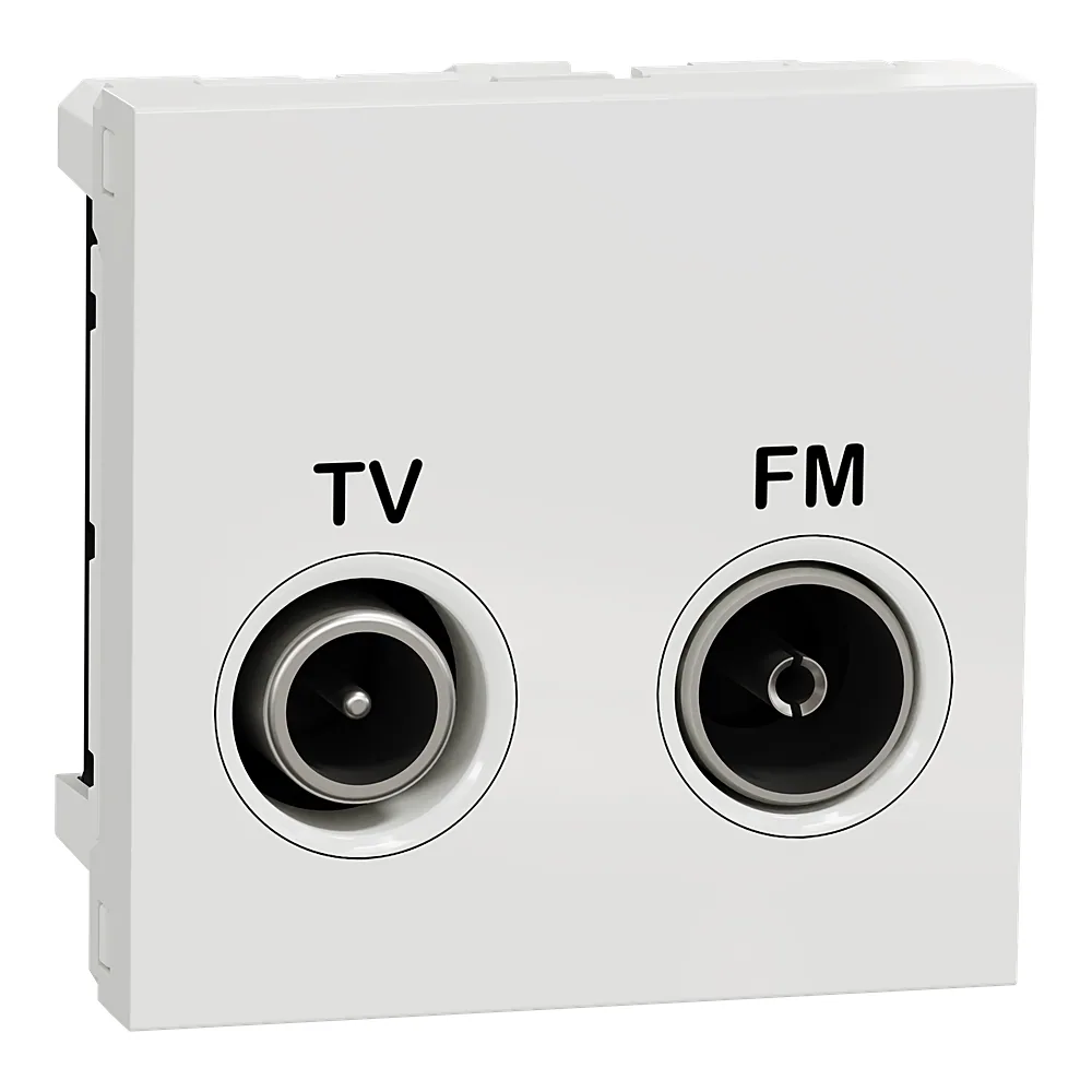 Розетка TV R кінцева 2 модулі біла Unica New Schneider Electric NU345218