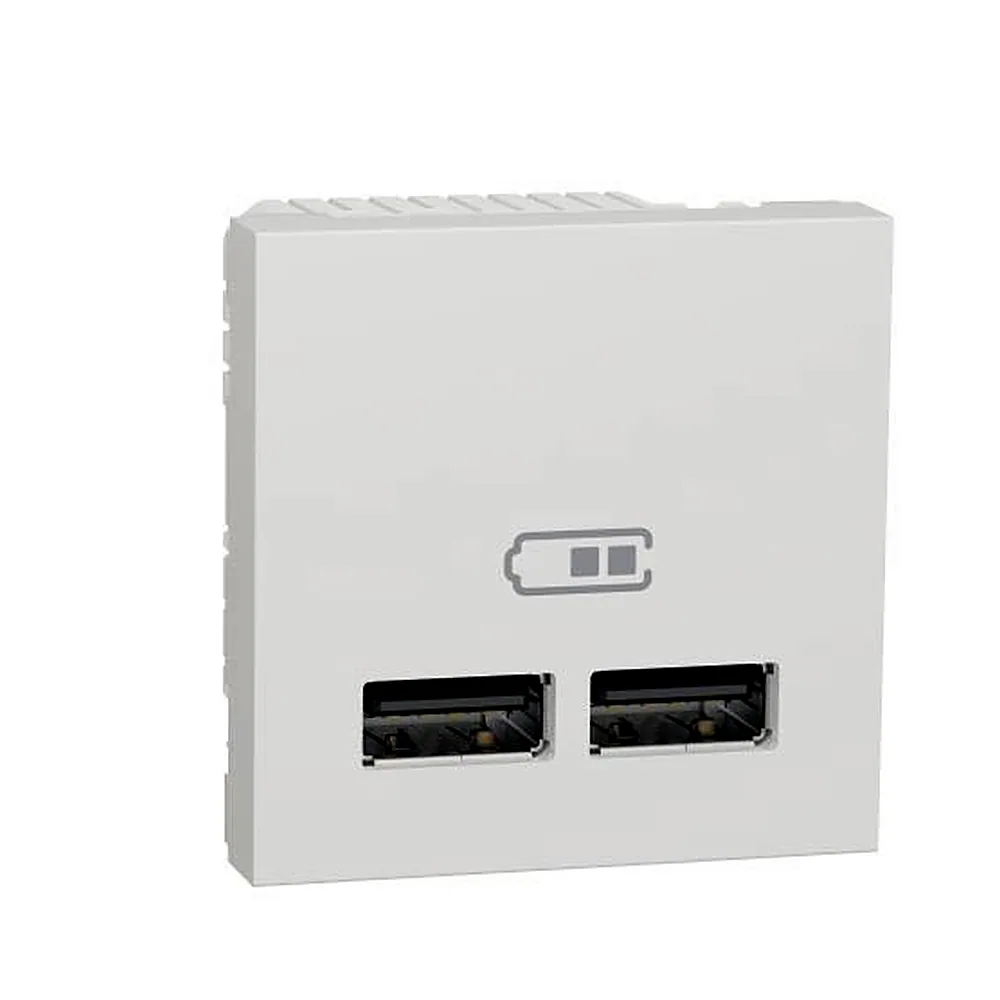 Розетка USB подв. 2.1А 2 мод білий, Unica New, NU341818, Schneider Electric