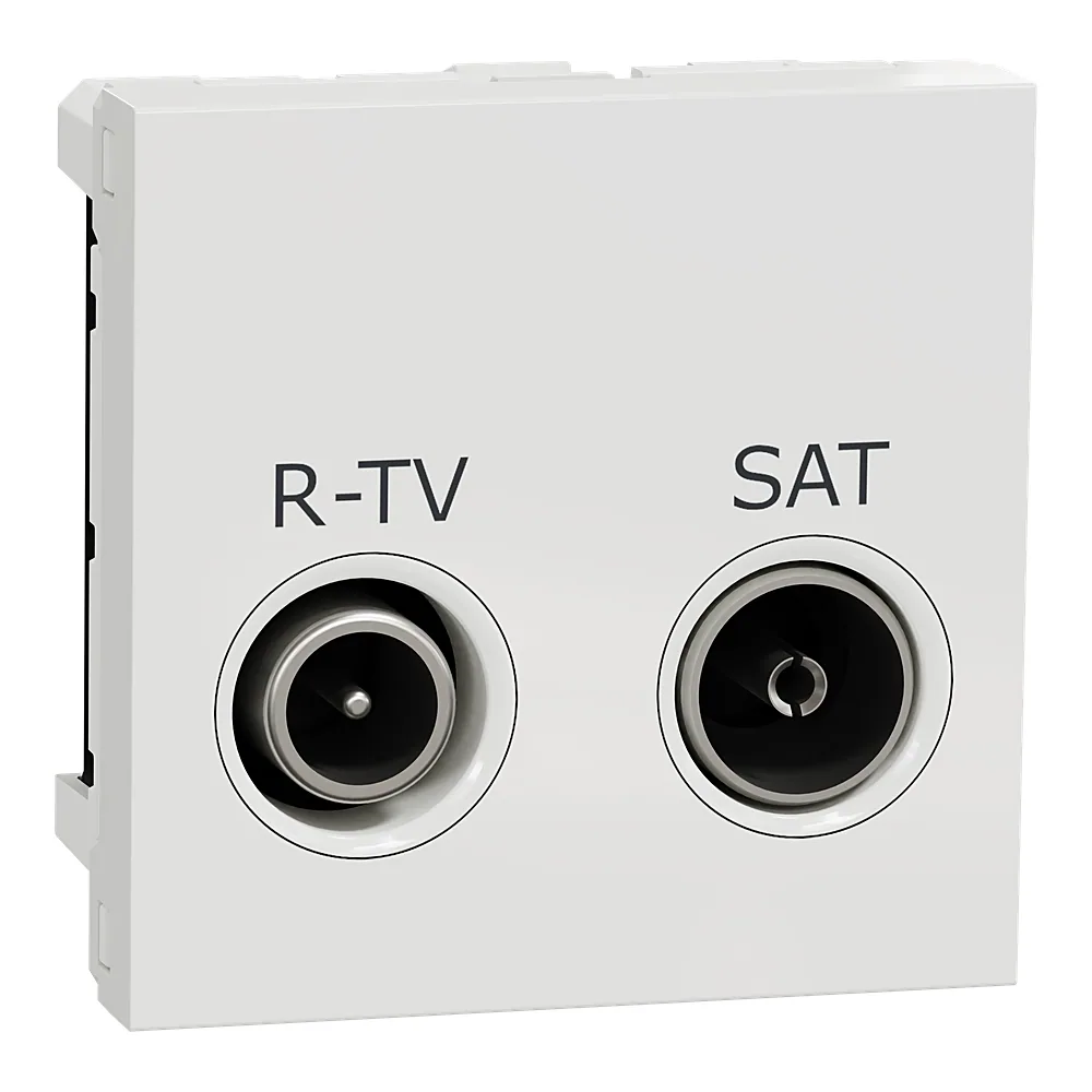 Розетка R-TV SAT одинарна 2 модулі біла Unica New Schneider Electric NU345418