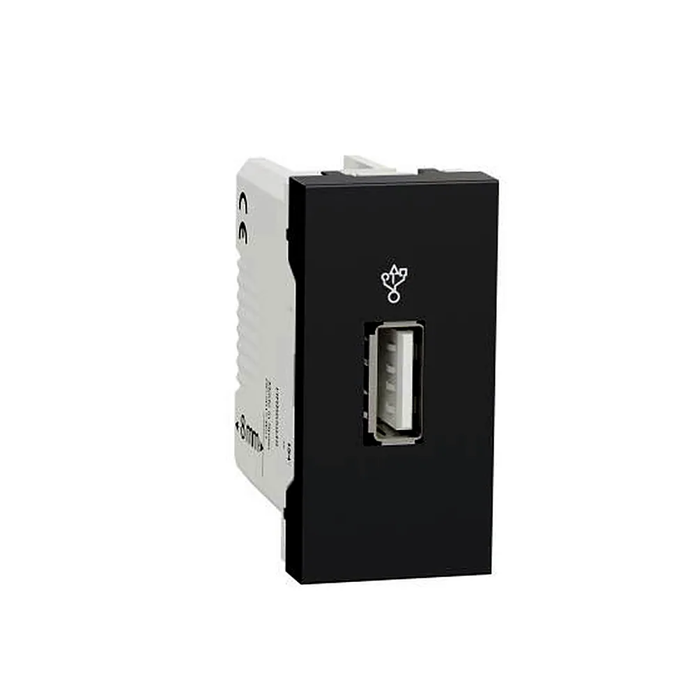 USB-коннектор 1 мод антрацит, Unica New, NU342954, Schneider Electric