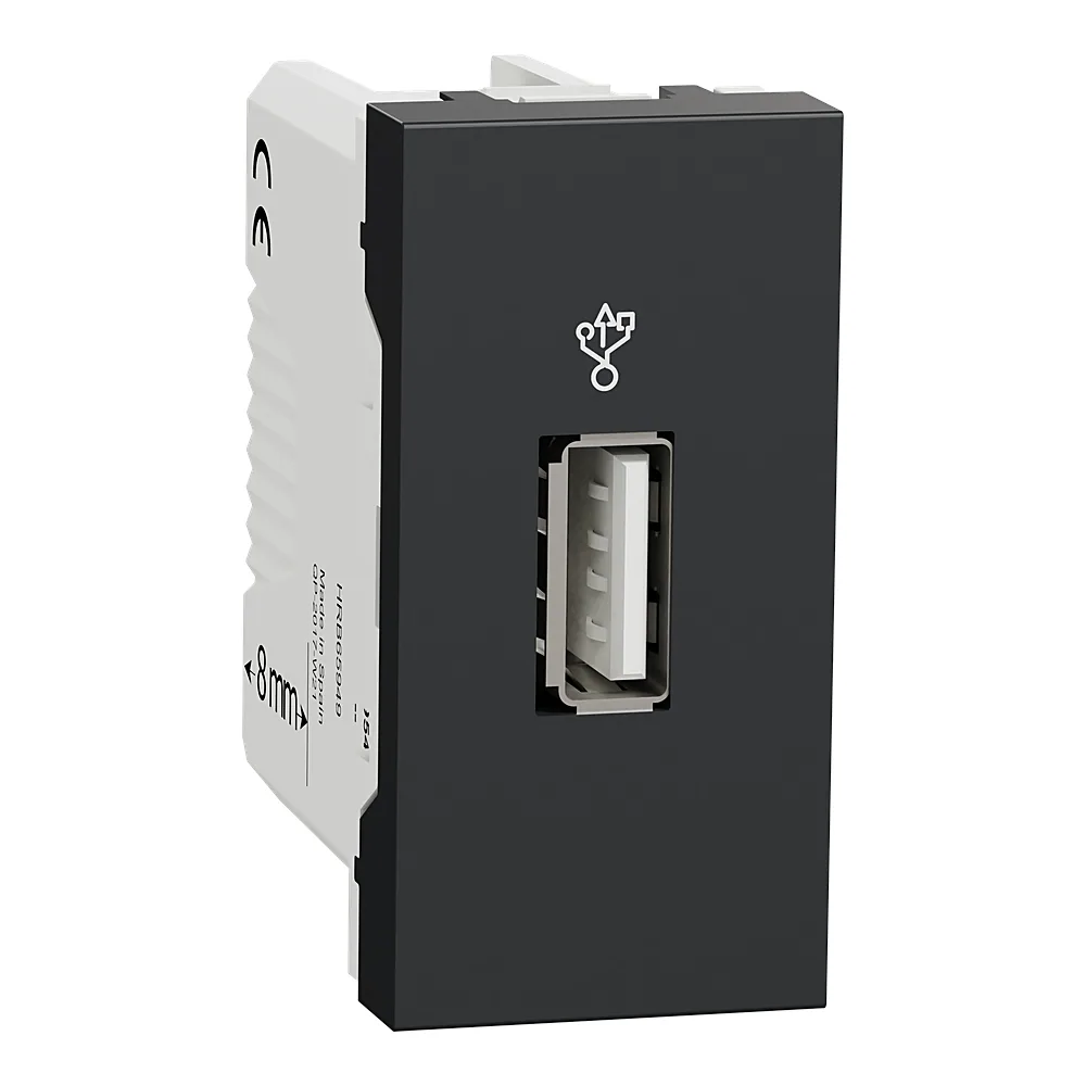 Конектор USB 1 модуль антрацит Unica New Schneider Electric NU342954