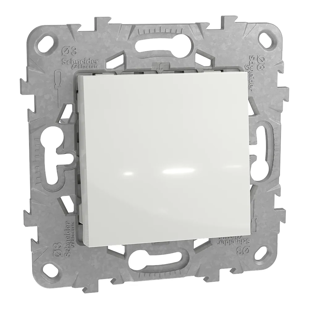 Перемикач 1-клавішний схема 6 10 А білий Unica New Schneider Electric NU520318