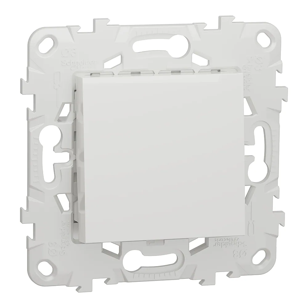 Вимикач 1-клавішний кнопкою схема 1 10 А білий Unica New Schneider Electric NU520618