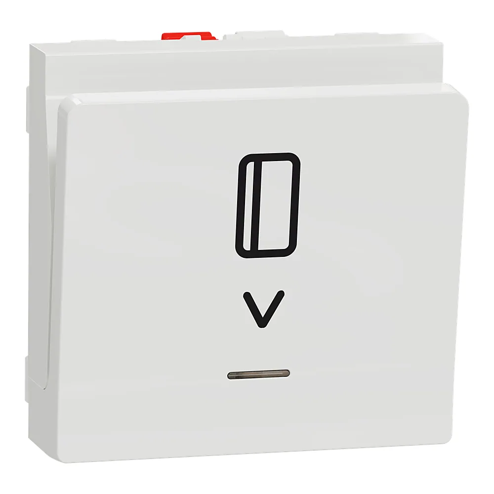 Картковий вимикач з підсвіткою 10 А 2 модулі білий Unica New Schneider Electric NU328318