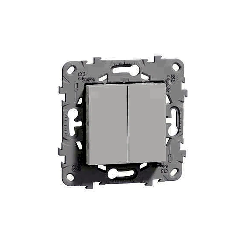 Перемикач 2-кл. 2 x сх.6, 10А білий, Unica New, NU521318, Schneider Electric