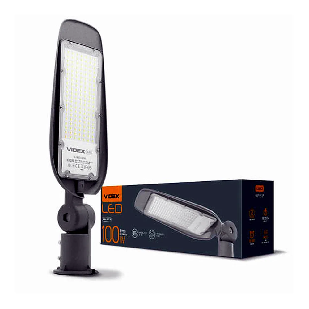 LED ліхтар вуличний  VIDEX (поворотний) 100W 5000K 220V  сірий
