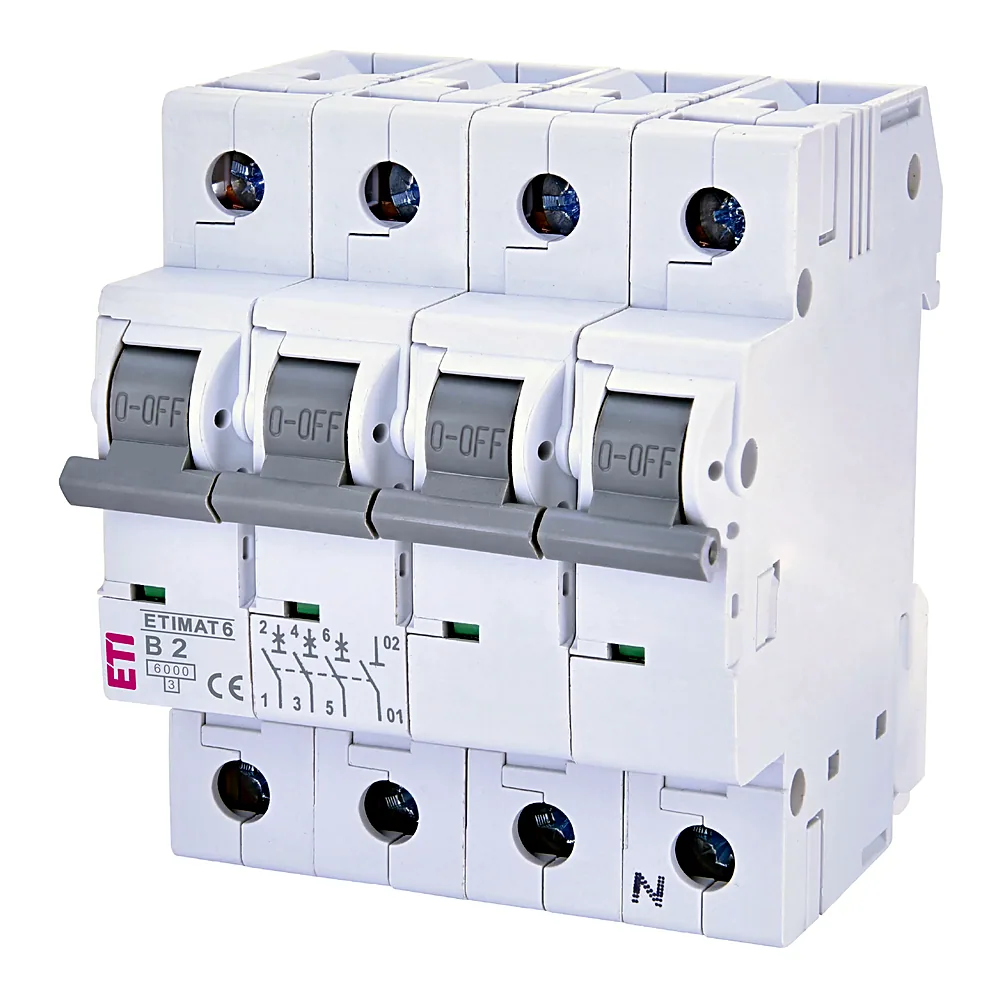 Авт. вимикач ETIMAT 6 3p+N B 2А (6 kA), ETI