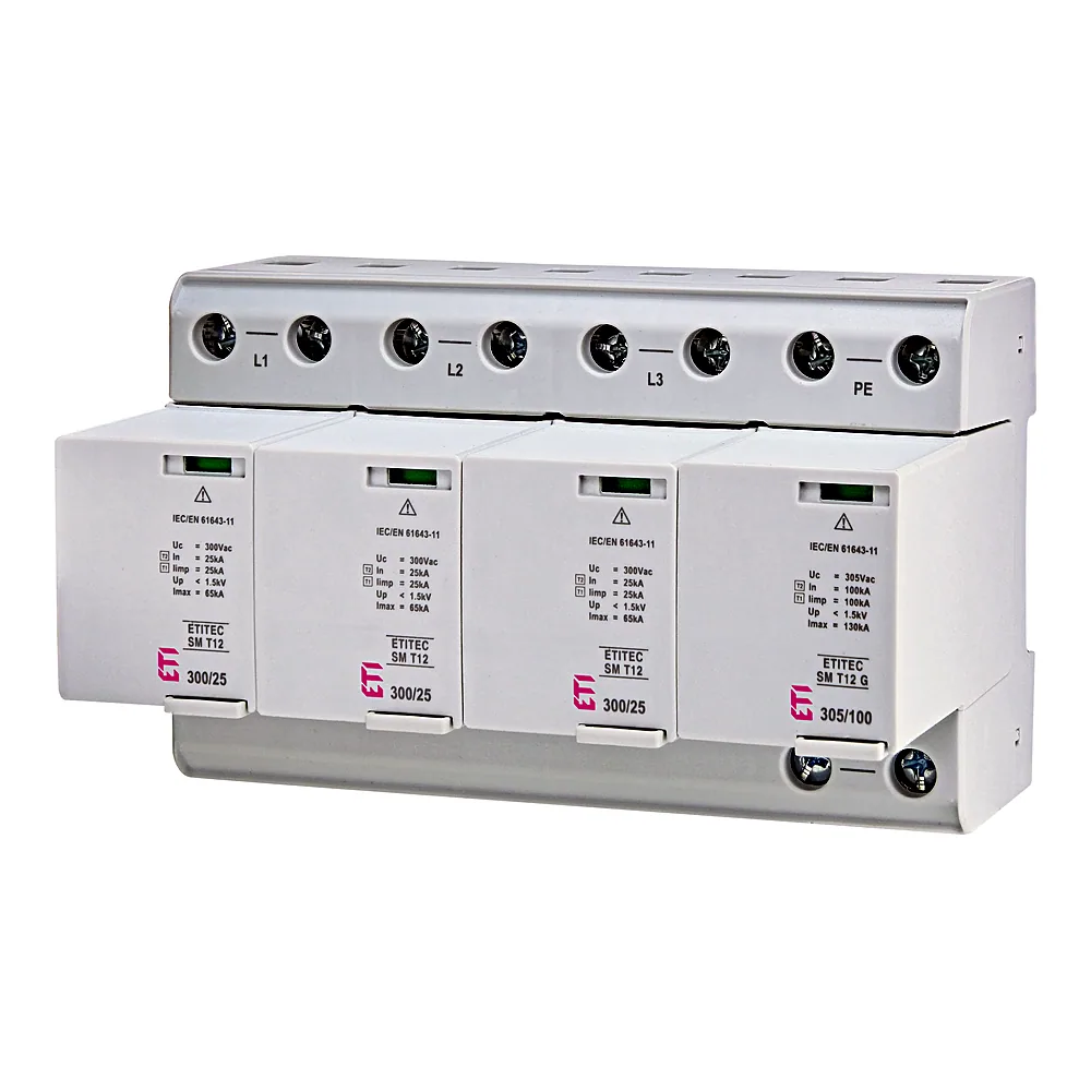 Обмежувач перенапруги ETITEC SM T12 300/25 (3+1, 8p, TT), ETI