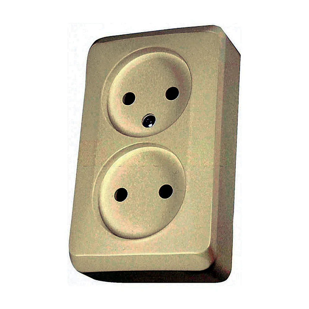 Розетка Prima 2-на без з/к, зовн.вст., IP20 кремовий, Schneider Electric