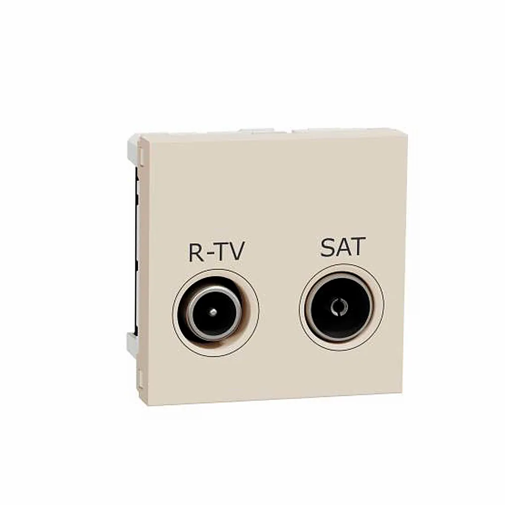 Розетка R-TV SAT один, 2 мод беж, Unica New, NU345444, Schneider Electric