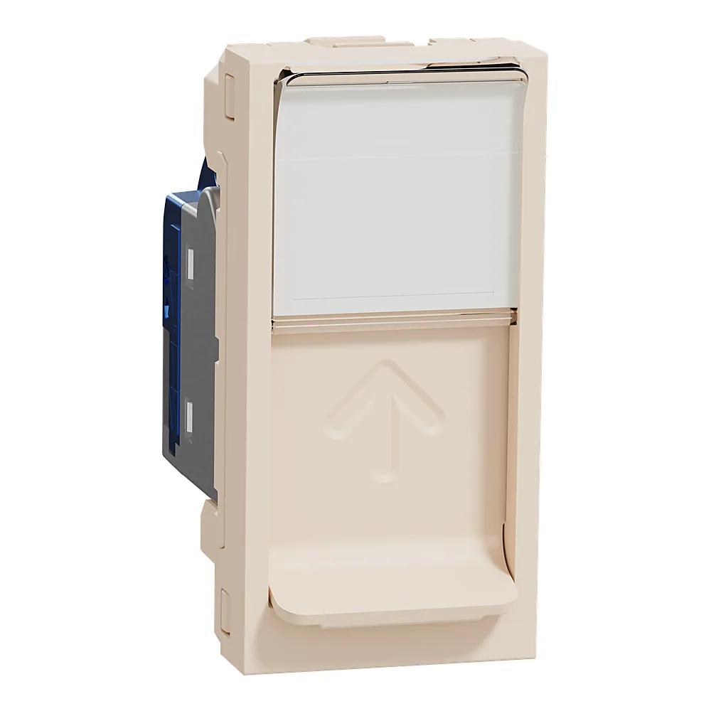 Комп'ютерна розетка RJ45 одинарна категорія 6 STP 1 модуль бежева Unica New Schneider Electric NU341644