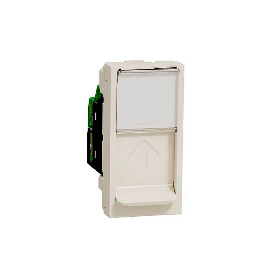 Розетка комп'ютерна RJ45, один кат.6 UTP, 1 мод беж, Unica New, NU341444, Schneider Electric