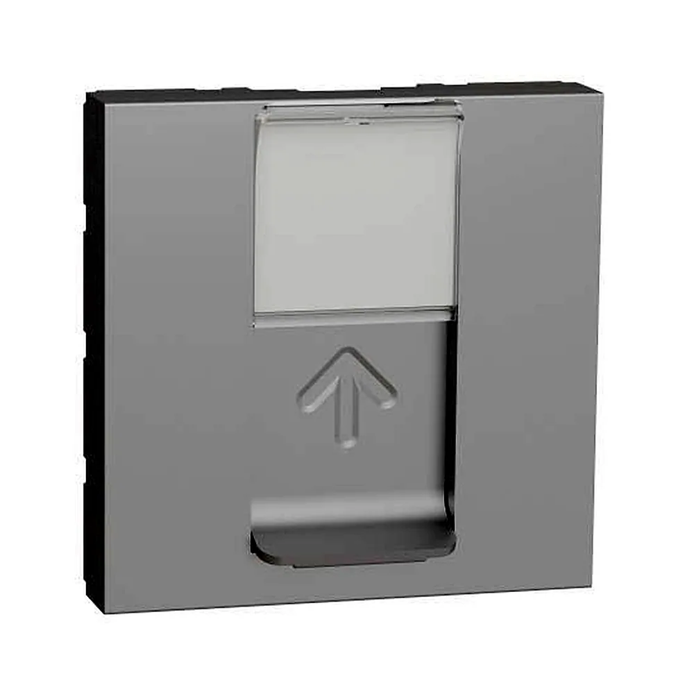 RJ45 накладка 2 мод алюміній, Unica New, NU941130, Schneider Electric