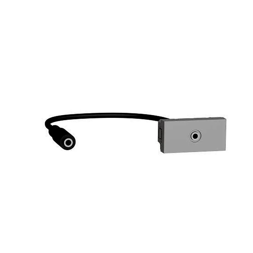 Розетка Minijack 1 мод алюміній, Unica New, NU343330, Schneider Electric