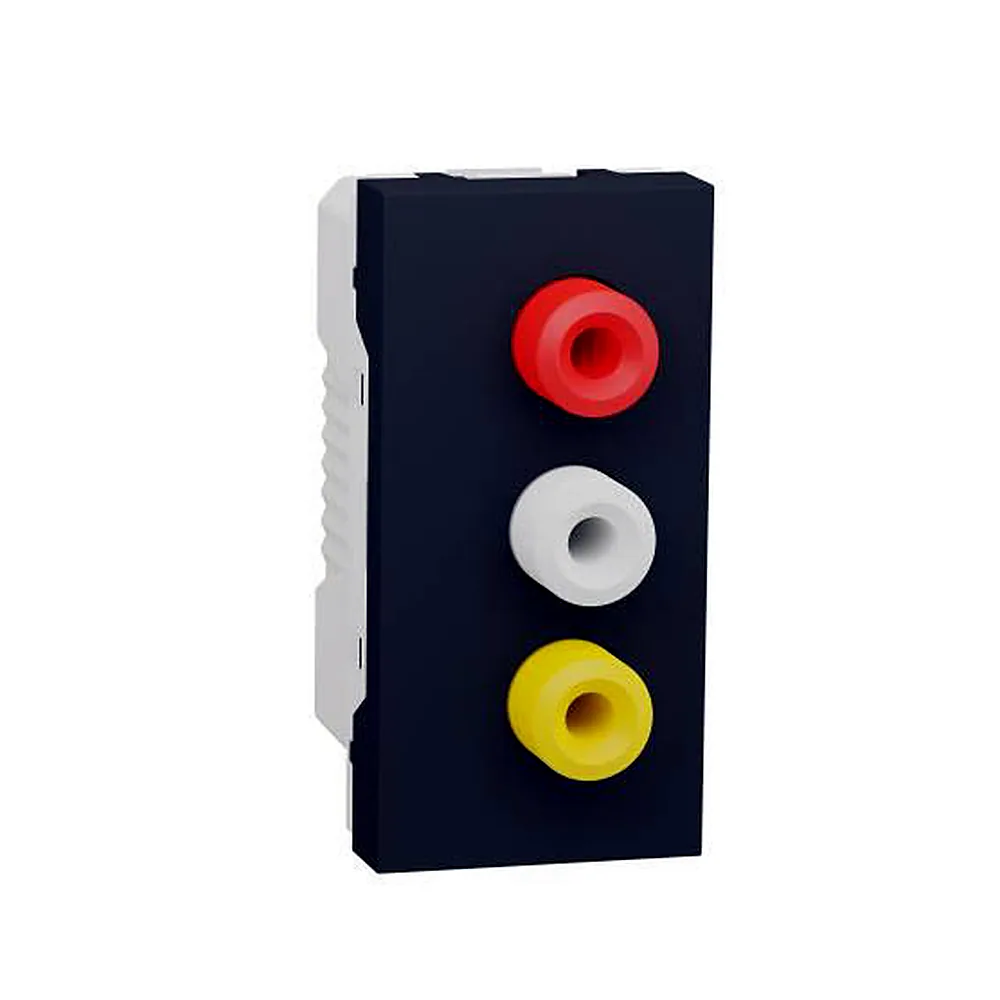 Розетка 3 RCA, 1 мод антрацит, Unica New, NU343154, Schneider Electric